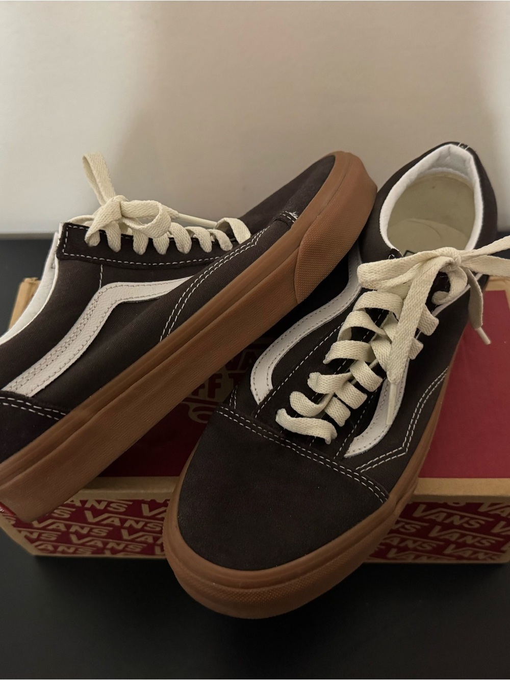 Vans Brown Canvas Old Skool with White Stripe
